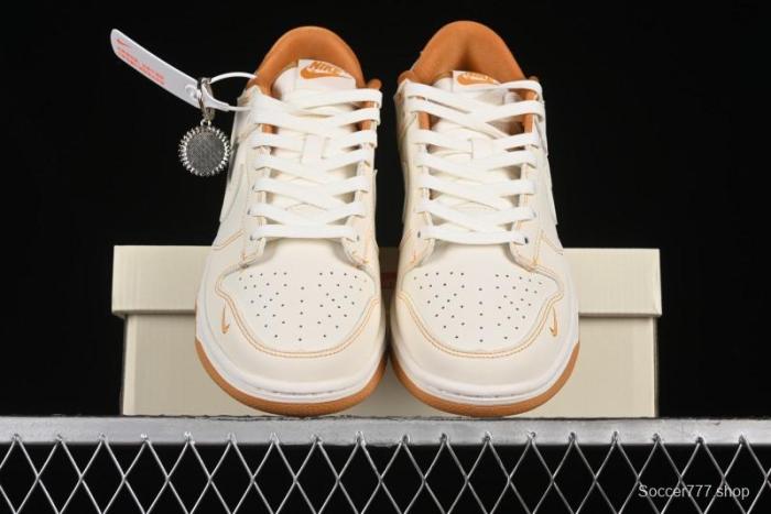 Nike SB Dunk Low UN Collaboration - Off White & Yellow Swoosh Anniversary Customized Low-Top Casual Skate Shoes - KK1688-011