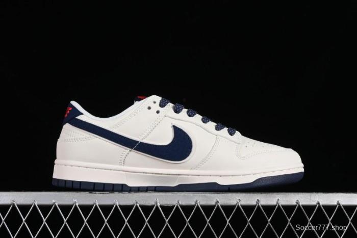 Nike Supreme x SB Dunk Low Balenciaga Collaboration - Off White Blue Canvas Anniversary High-End Custom Low-Top Casual Sneakers - XX2025-310 1