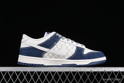Nike SB Dunk Low Gucci Collaboration - Denim with Light Blue Swoosh Anniversary High-End Custom Low-Top Casual Sneakers - FC1688-141 1