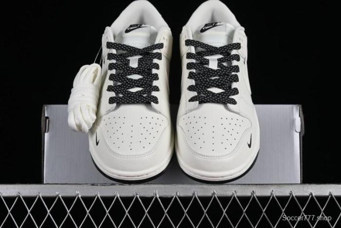 Nike SB Dunk Low Collaboration Three Swooshes Beige Black Color Low Top Casual Skateboarding Shoes - NK5639-321 1