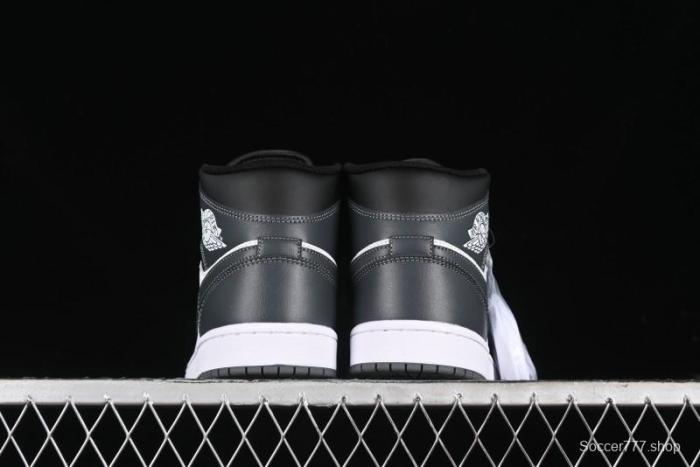 Nike Air Jordan 1 Mid AJ1 White Black Grey Mid-Top Casual Sneakers - DQ8426-001
