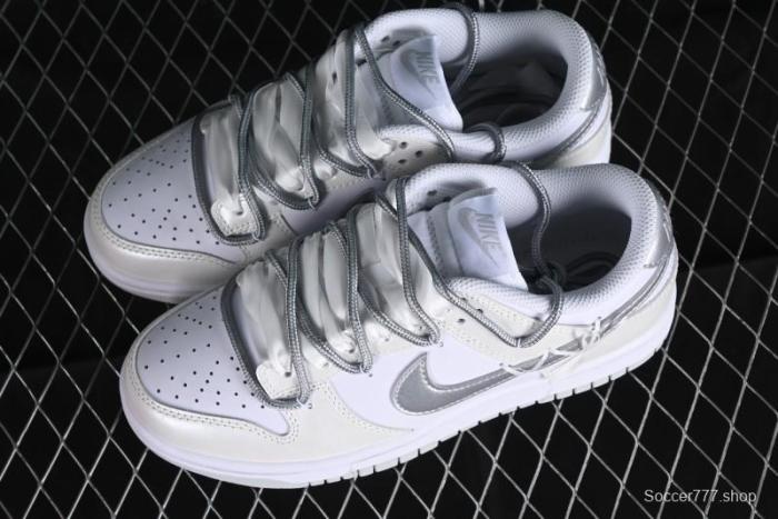 Nike Dunk Low SB Casual Sneakers with Deconstructed Laces and Ribbon Bow Design - DH9765-102 1