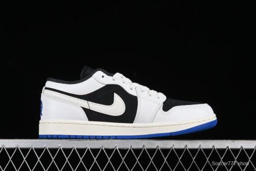 Nike Air Jordan 1 Low  Quai 54  Casual Sneakers in White Black Blue - HQ0764-001