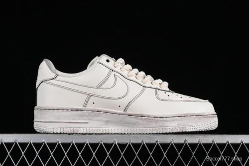 Nike Air Force 1 '07 Low Casual Sneakers with Hemp Rope Laces and Distressed Design - 315122-333 1