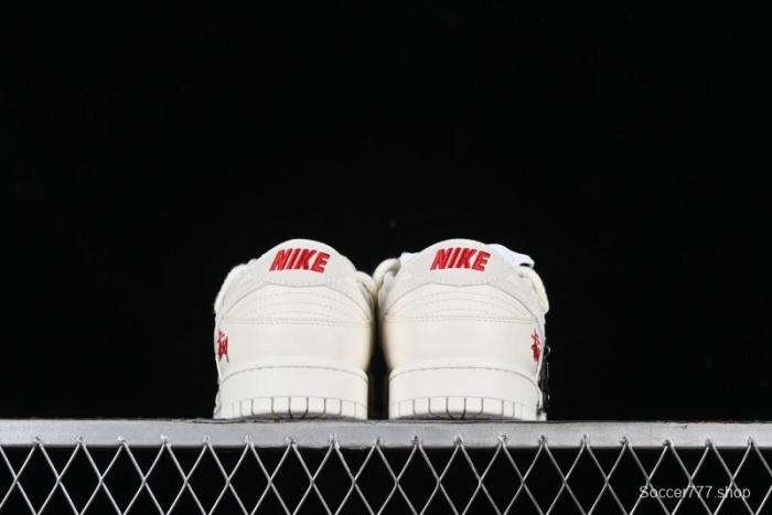Stussy x Nike SB Dunk Low Anniversary Custom Retro Sneakers with Original S Titanium Accessory - SJ2068-259