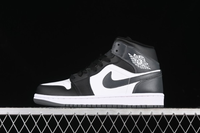 Nike Air Jordan 1 Mid AJ1 White Black Grey Mid-Top Casual Sneakers - DQ8426-001