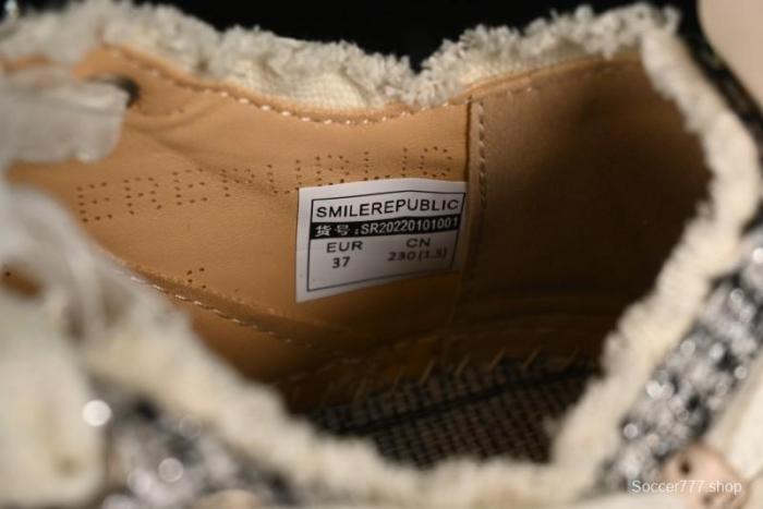 SMILEREPUBLIC SMILE Canvas Sneakers with Cut Wool Fringe and Unique Weaving - G.D4 1