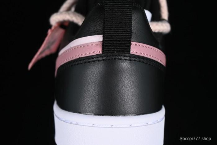 Nike Court Borough Low 2 Retro Casual Sneakers in Dark Pink and Black - BQ5448-115