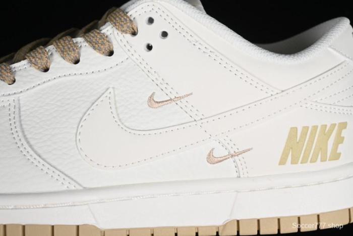 Nike SB Dunk Low Collaboration Three Swooshes Beige Gold Colorway Low-Top Casual Skateboarding Shoes - NK5639-326 1