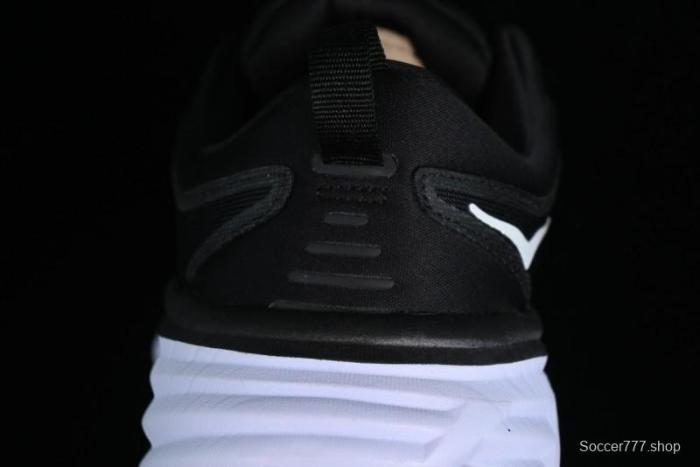 HOKA ONE ONE Bondi 8 Functional Cushioned Running Shoes with Engineered Mesh Upper - 1123202 BWHT 1