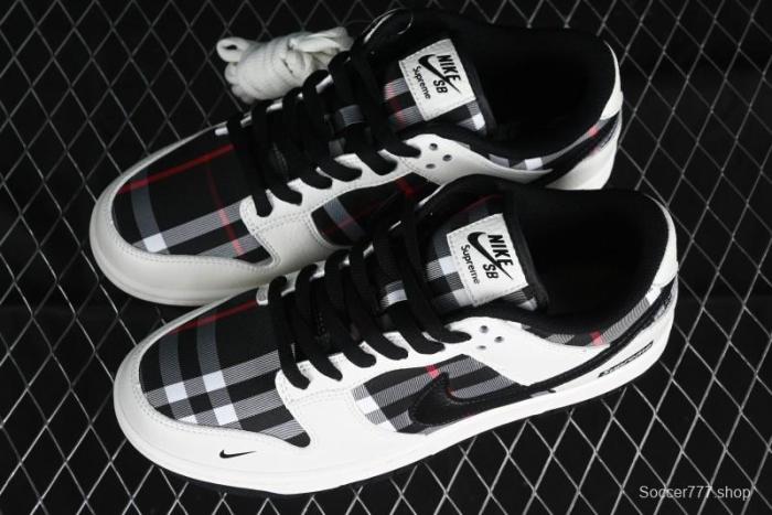 Nike SB Dunk Low Supreme Plaid Colorway Low-Top Casual Skateboarding Shoes - SP1098-071