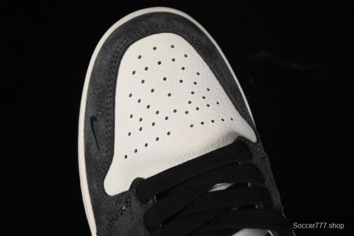 Nike Air Jordan 1 Low Retro Basketball Shoes - Black Velvet Pig Collaboration Custom Design - SJ9950-016