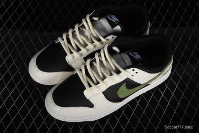 Nike SB Dunk Low Casual Skateboarding Shoes in Beige Green with Hemp Rope Detail - LK2146-511