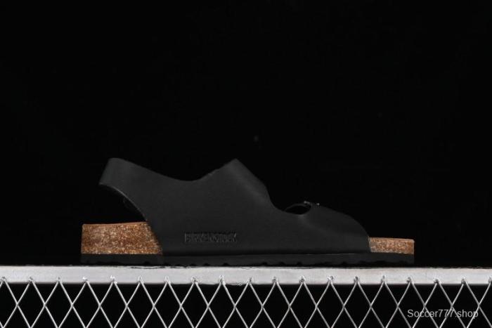 Birkenstock Birkenstock Sandals Series Black Leather with Soft Cushioning Cork Midsole - T.D4 1