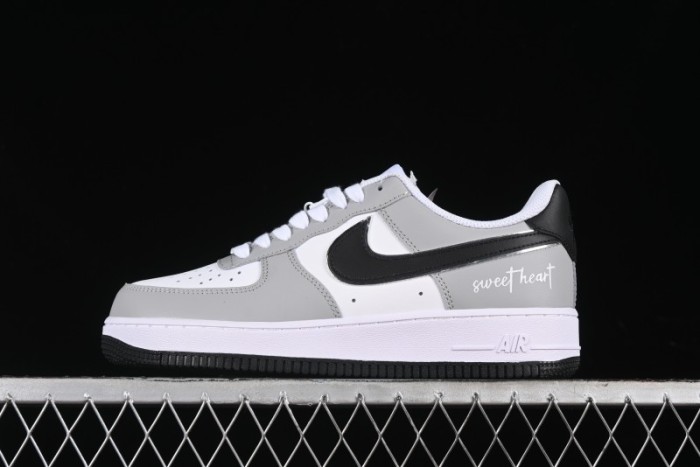 Nike Air Force 1 '07 Low White Grey Black Double Swoosh Casual Sneakers - DY8899-001