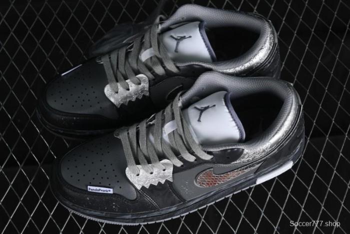 Nike Air Jordan 1 Low AJ1 Panda Prank Modern Gray Silver Black Low-top Casual Sneakers - 553560-053 1