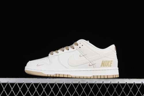 Nike SB Dunk Low Collaboration Three Swooshes Beige Gold Colorway Low-Top Casual Skateboarding Shoes - NK5639-326 1