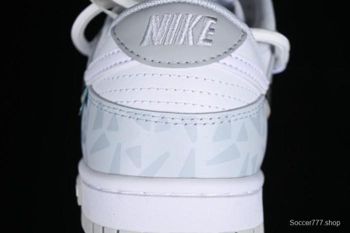 Nike Dunk Low Retro SB Casual Skate Shoes in Light Grey Blue with Silver Swoosh and Deconstructed Straps - HF0730-160 1