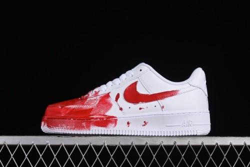 Nike Air Force 1 '07 Low Casual Sneakers with Anime Graffiti Style Crime Scene Design - 315122-211 1