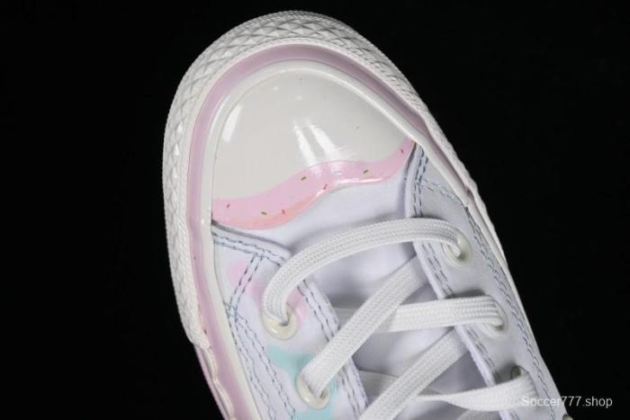 Converse Chuck 1970s Ice Cream Fun White Pink High Top Canvas Sneakers - A10947C 1