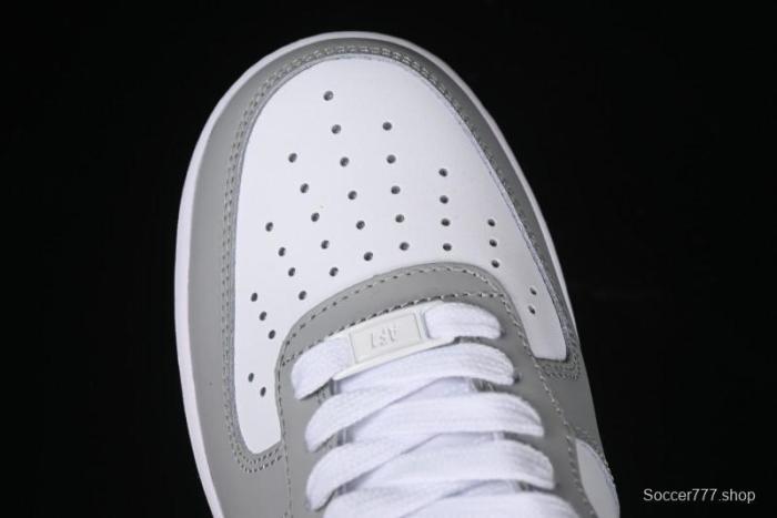 Nike Air Force 1 '07 Low White Grey Black Double Swoosh Casual Sneakers - DY8899-001