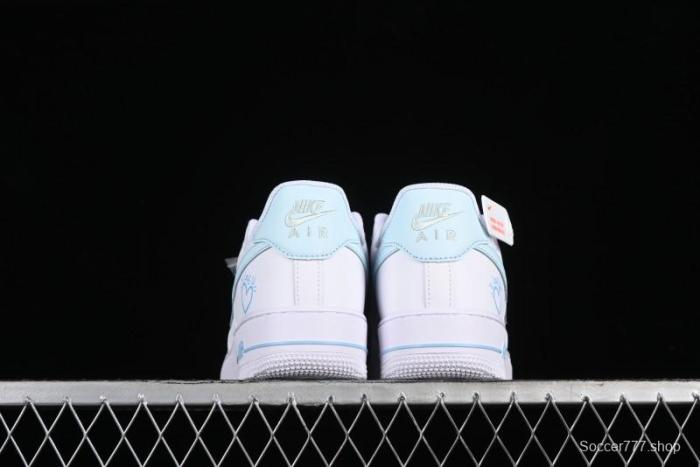 Nike Air Force 1 '07 Low Anime LOVE Series White Blue Spray Paint Casual Sneakers - CW2288-111