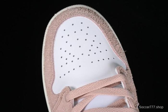 Nike Air Jordan AJ1 Mid Basketball Shoes in White Pink - FN7432-161