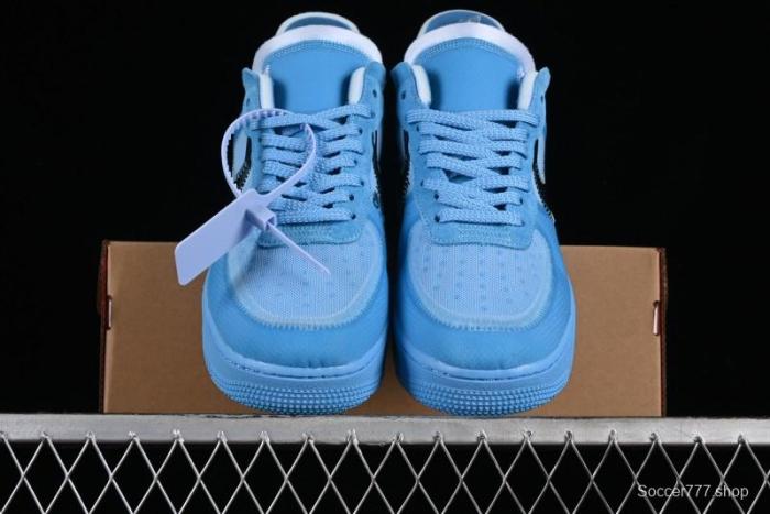 Nike Off White x Air Force 1 Low OW Collaboration Transparent Blue Casual Sneakers - AO4606-400 1