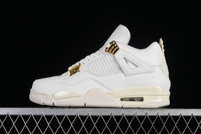 Nike Air Jordan 4 Retro Sneakers with Metallic Gold Design - AQ9129-170 1