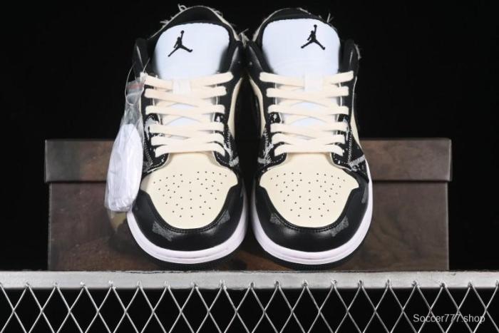 Nike Air Jordan 1 Low AJ1 Panda Prank Universe Exploration Custom Casual Sneakers - 553558-132