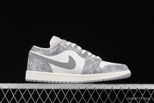 Nike Air Jordan 1 Low AJ1 The North Face Collaboration - Rock Gray High-End Custom Retro Basketball Shoes DC2024-023