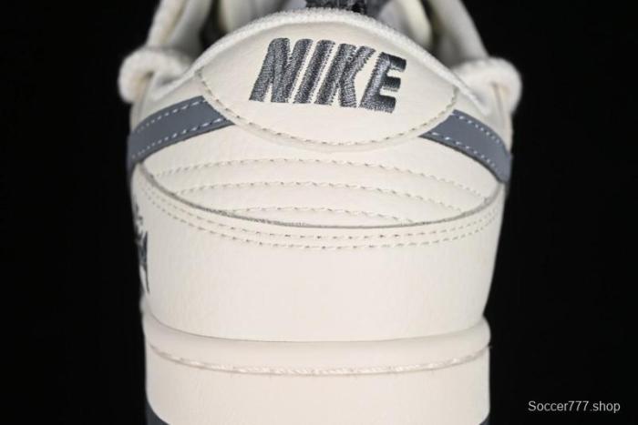 Stussy x Nike Dunk Low SB Sneakers in Off-White and Gray with Stussy S Titanium Accessory - SJ2068-275
