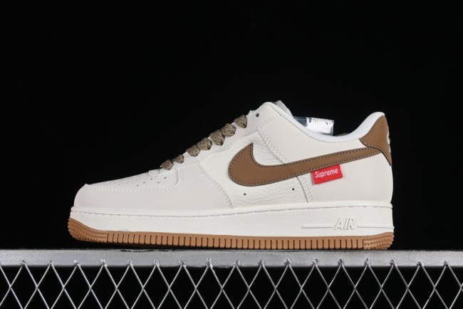 Supreme x Nike Air Force 1 '07 Low Skateboarding Shoes - Coffee Brown - HD1968-019 1