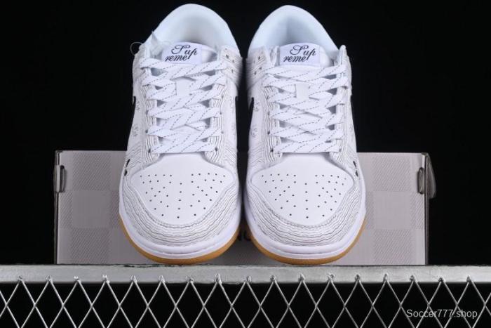 Supreme x Nike Dunk Low SB Casual Skate Shoes with Zoom Air Cushion - XD6188-034 1