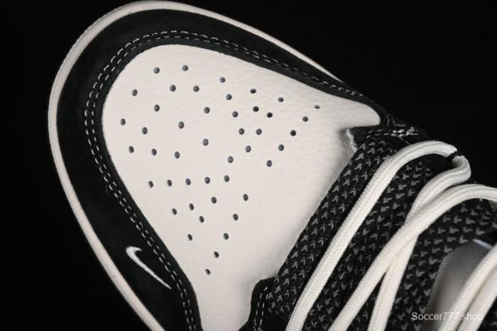 Nike Air Jordan 1 Low AJ1 x Violent Bear Collaboration - Black Beige Mark Line Custom Retro Basketball Shoes - SJ9950-013