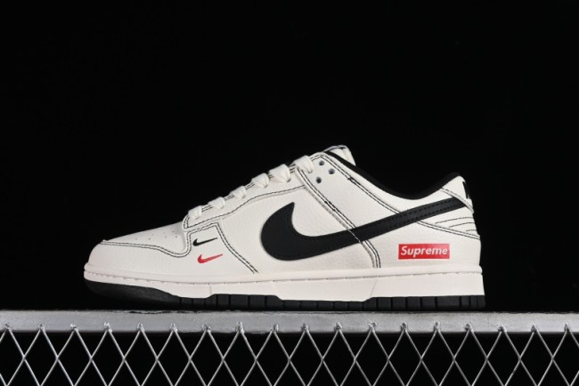 Nike SB Dunk Low Supreme Collaboration - Beige Black Line Anniversary Customized Low-Top Casual Skate Shoes - XX2025-316 1