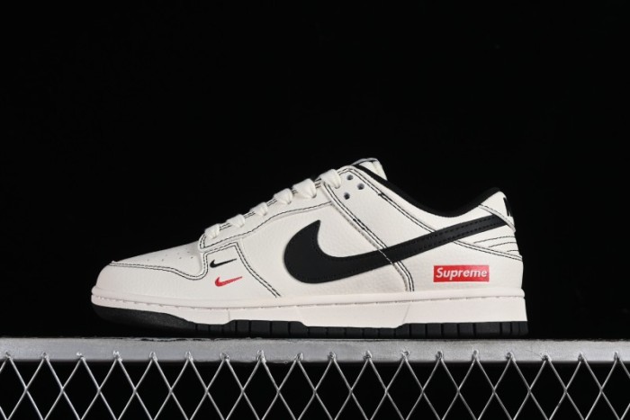 Nike SB Dunk Low Supreme Collaboration - Beige Black Line Anniversary Customized Low-Top Casual Skate Shoes - XX2025-316 1