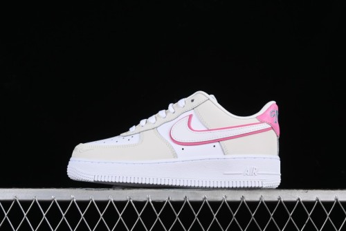 Nike Air Force 1 '07 Low Grey White Pink Casual Sneakers - HM3694-011