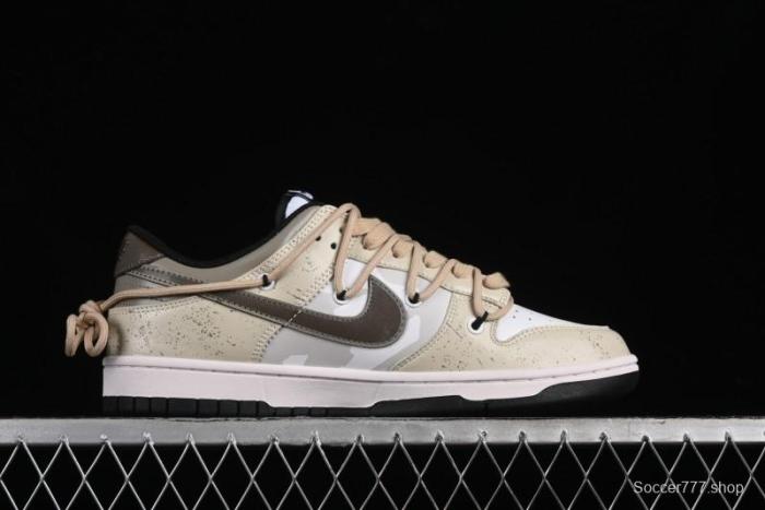 Nike Dunk Low Panda Prank Summer Theme Love Khaki Pudding Milk Tea SB Strap Low-Top Casual Sneakers - CW1590-100