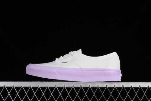 Vans Authentic White Purple Canvas Skate Shoes - VN0009PVCGX 1
