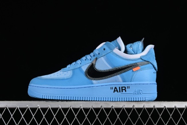 Nike Off White x Air Force 1 Low OW Collaboration Transparent Blue Casual Sneakers - AO4606-400 1