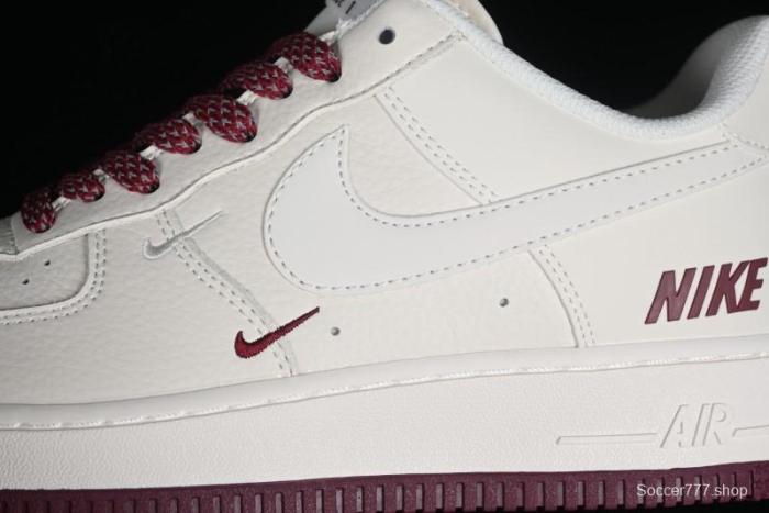 Nike Air Force 1 '07 Low  NIKE  Triple Swoosh Series White Wine Red Classic Casual Sneakers - TV2306-258 1
