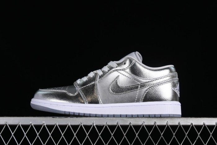 Nike Air Jordan 1 Low  Metallic Silver  Casual Sneakers with Metallic Finish - FN5030-001 1