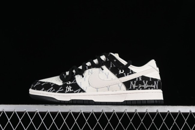 Nike SB Dunk Low MLB Strap Collaboration - Black Denim Print Anniversary Custom Low-Top Casual Sneakers - SJ2068-251 1