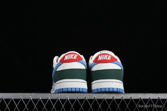 Nike SB Dunk Low Paris Olympics Limited Edition - Blue Green Color Blocking Low-Top Casual Skate Shoes - JH8310-952