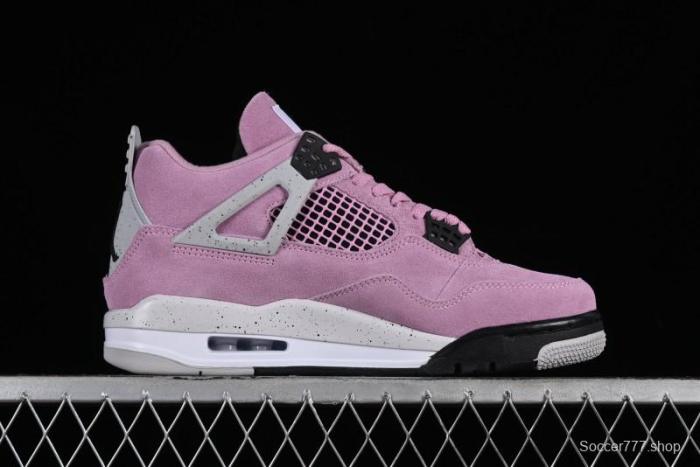 Nike Air Jordan 4 Retro  Orchid  Sneakers with Suede Upper and Cement Grey Accents - AQ9129-501 1