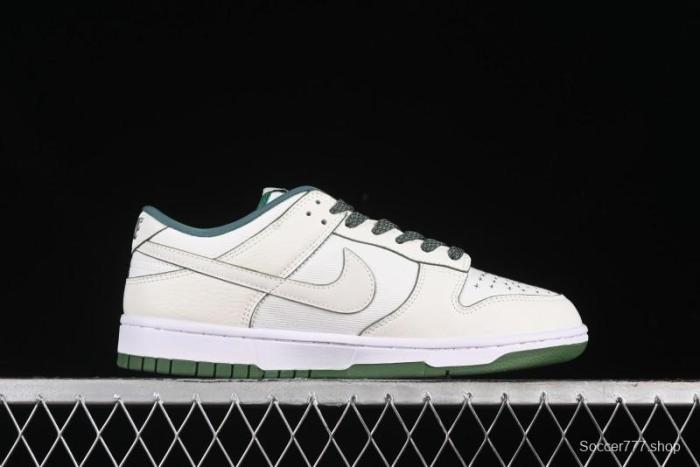 Nike SB Dunk Low Comme des Garçons Collaboration - Woven Beige White Swoosh Anniversary Custom Low-Top Casual Skate Shoes - KK1888-010
