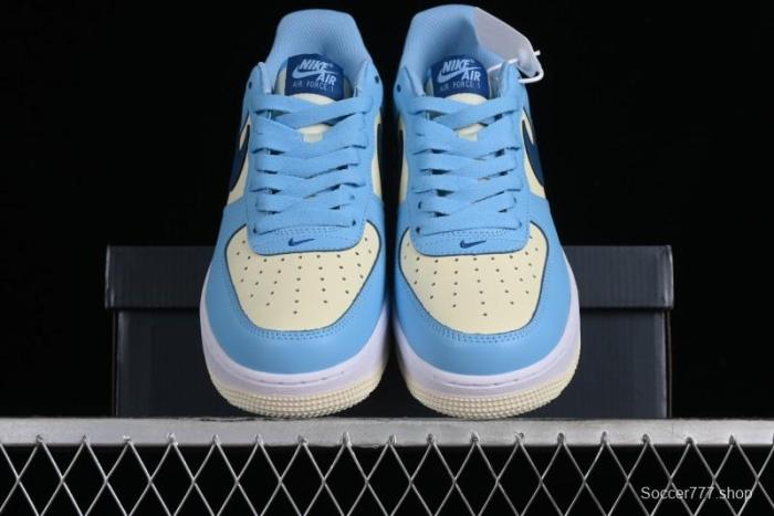 Nike Air Force 1 '07 Low White Blue Color Blocking Casual Sneakers - HF4837-407 1