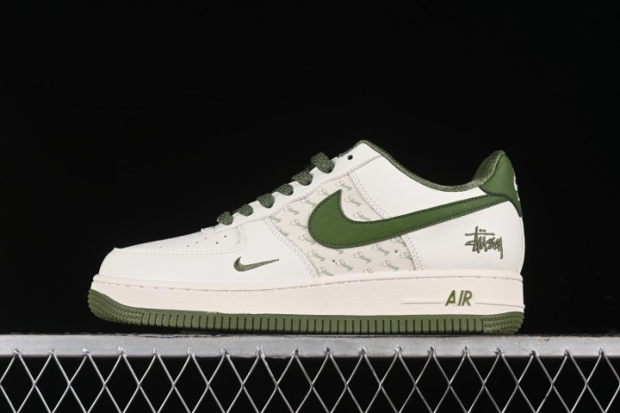 Nike Air Force 1'07 Low Stussy Collaboration - White Mint Green Low-Top Casual Sneakers - XZ3328-003