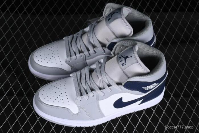 Nike Air Jordan 1 Mid AJ1 Basketball Shoes in Grey Blue - DQ8426-104